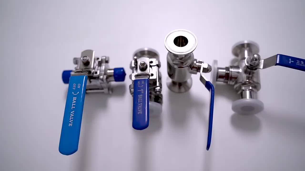 Furui 2inch 3PC Sanitary Ball Valve Food Grade Stainless Steel with No Retention Manual Power Water Media-OEM Customizable 1