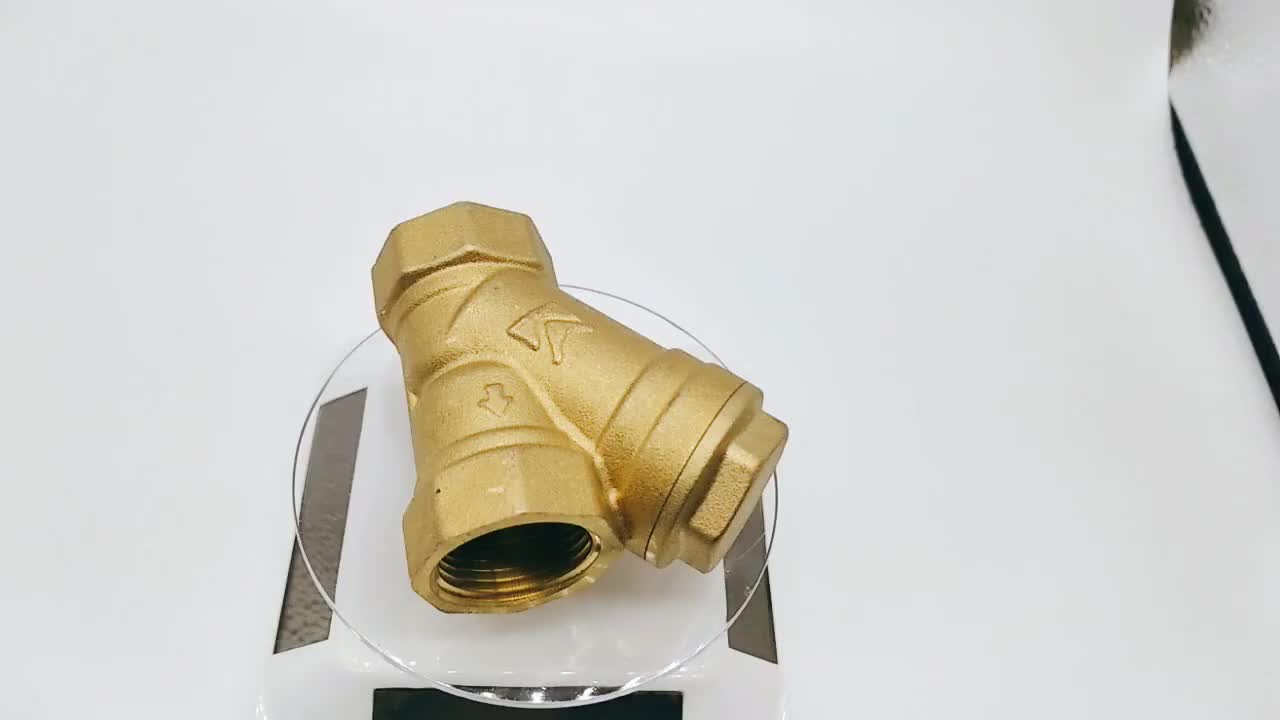 600 Wog Female Screwed Water 1/2 Inch DN15-DN50 Pressure 1.6Mpa Brass Paint Y Filter 1