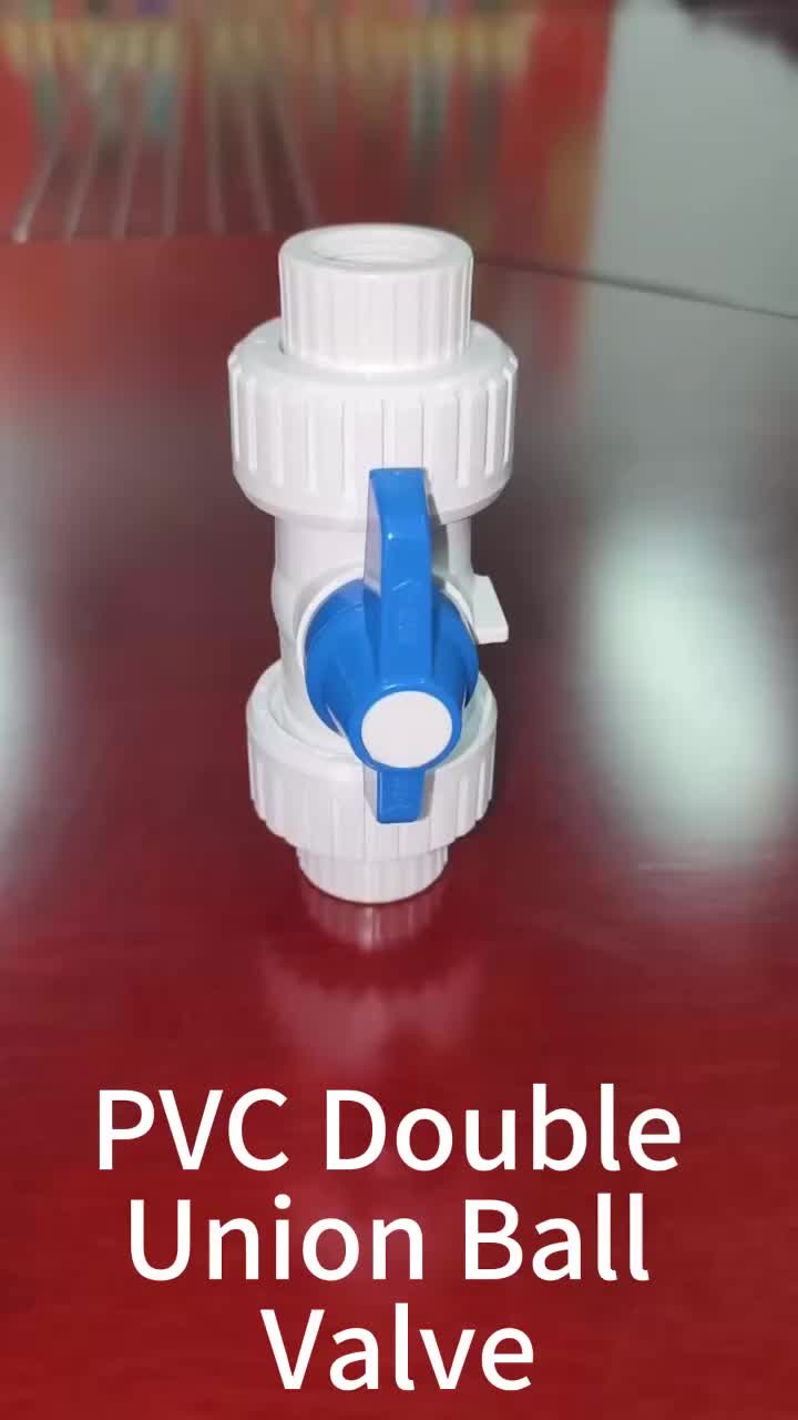 HongKe Manufacturing White PVC Peru Ball Valve with Blue Handle for Manual Water Supply Applications OEM Product 1