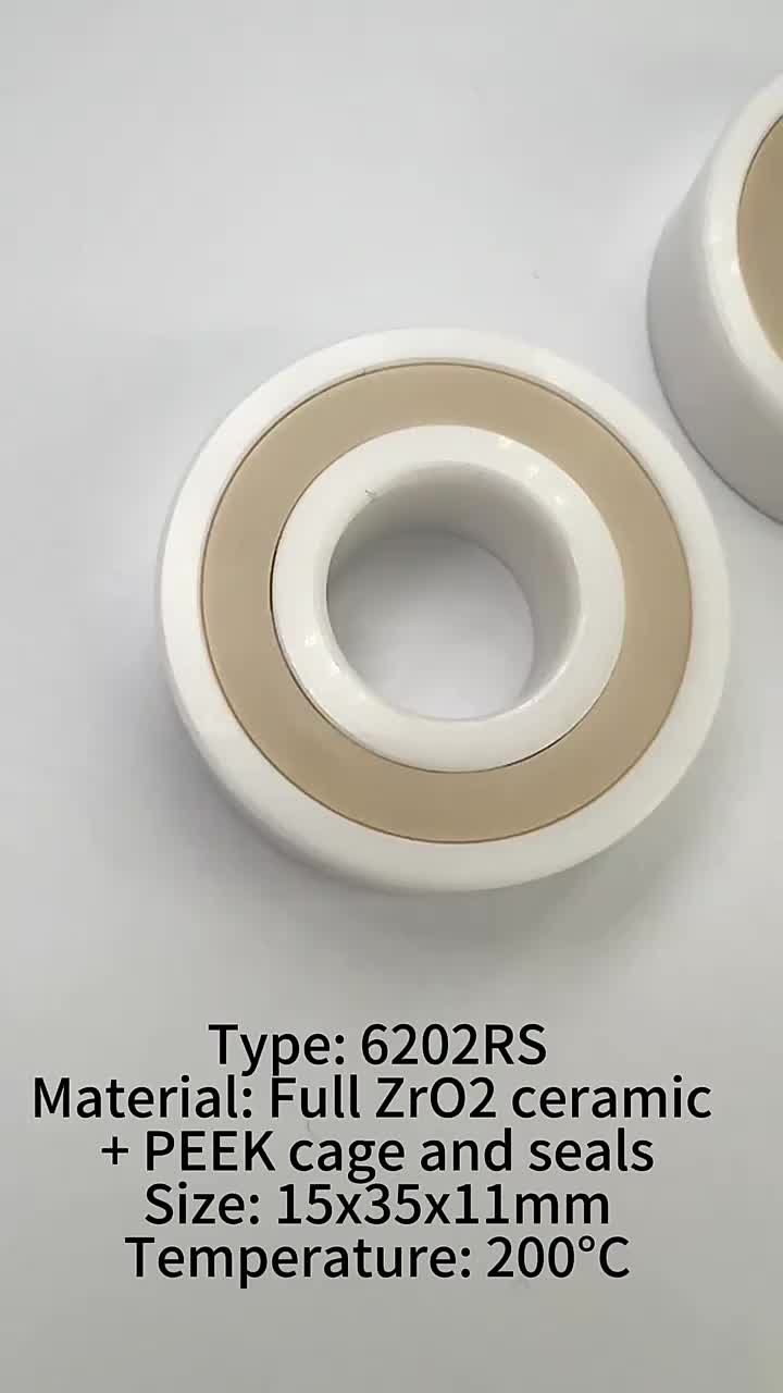 6202RS Zro2 Full Ceramic Deep Groove Ball Bearing PEEK Cage High Temperature Resistance Corrosion Resistance Insulation for Bike 1