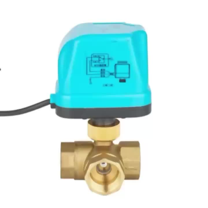 SiXi "1/2 ~ 1 1/4"Caliber Motorized Brass Ball Valve for Central air Conditioning System Floor Heating System, Etc DC12-24AC220V 1