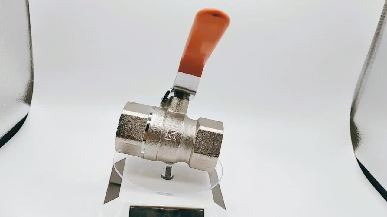 Home Hydraulic 1inch Inline One Way Handle Female Thread Nickel Plated Water Control Flow Copper Ball Valve 1