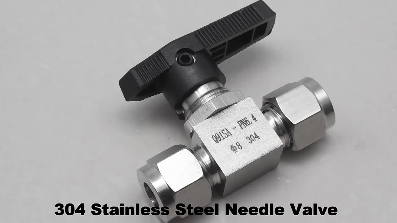 Furui Manual 1/4'' 1/2'' Internal Thread Stainless Steel 304 316 Tube Water Gas Oil Needle Ball Valve Double Ferrule Internal 1