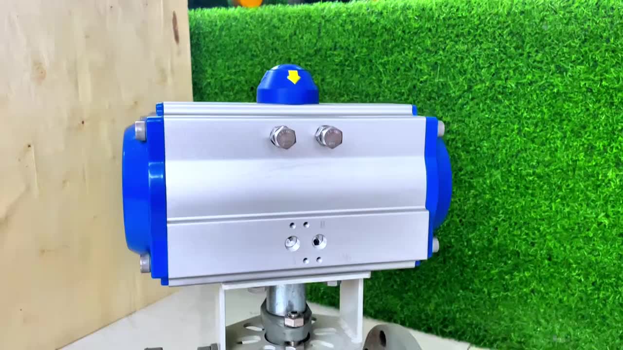 Pneumatic 3 Way Valve L T Type Flange Connection Steering Diverter Valve WCB Cast Steel Pneumatic Actuated Ball Valve 1