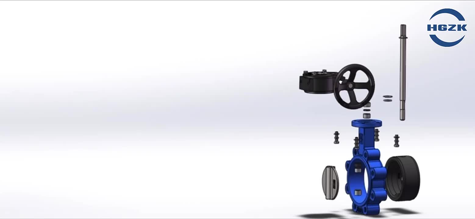 LT type turbine type American standard lug handle pneumatic electric clamp butterfly valve body 1