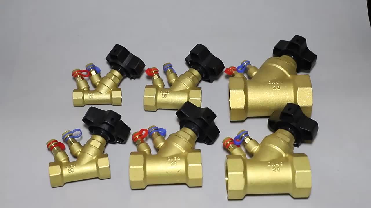 Double-Regulating Balance Flow Meter Valve Manual Brass Balancing Valves for Water General Application 1